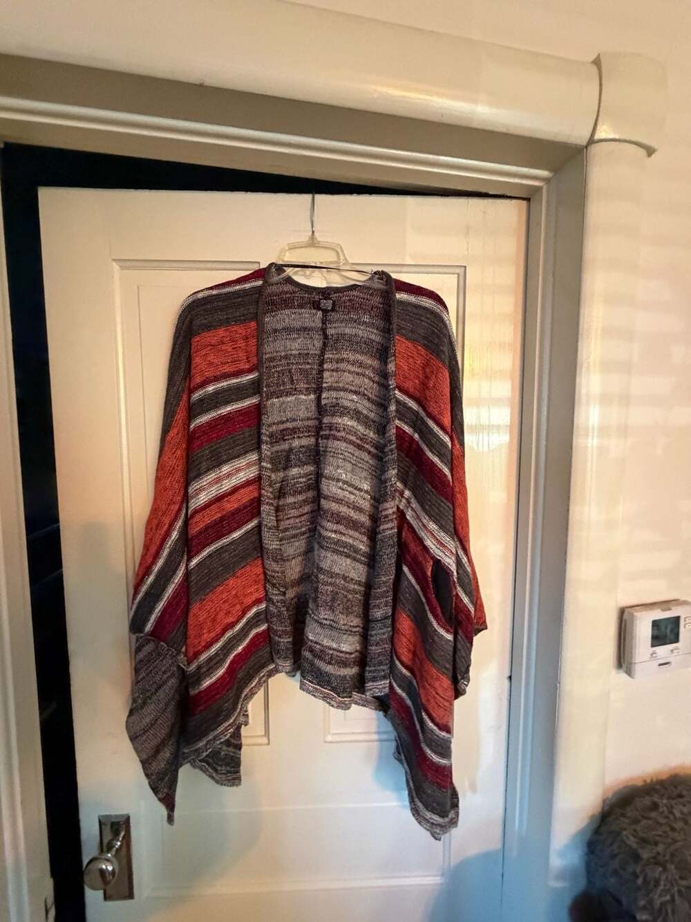 Volcom Head Honcho Poncho One Size Fits Most Striped Sweater Cardigan